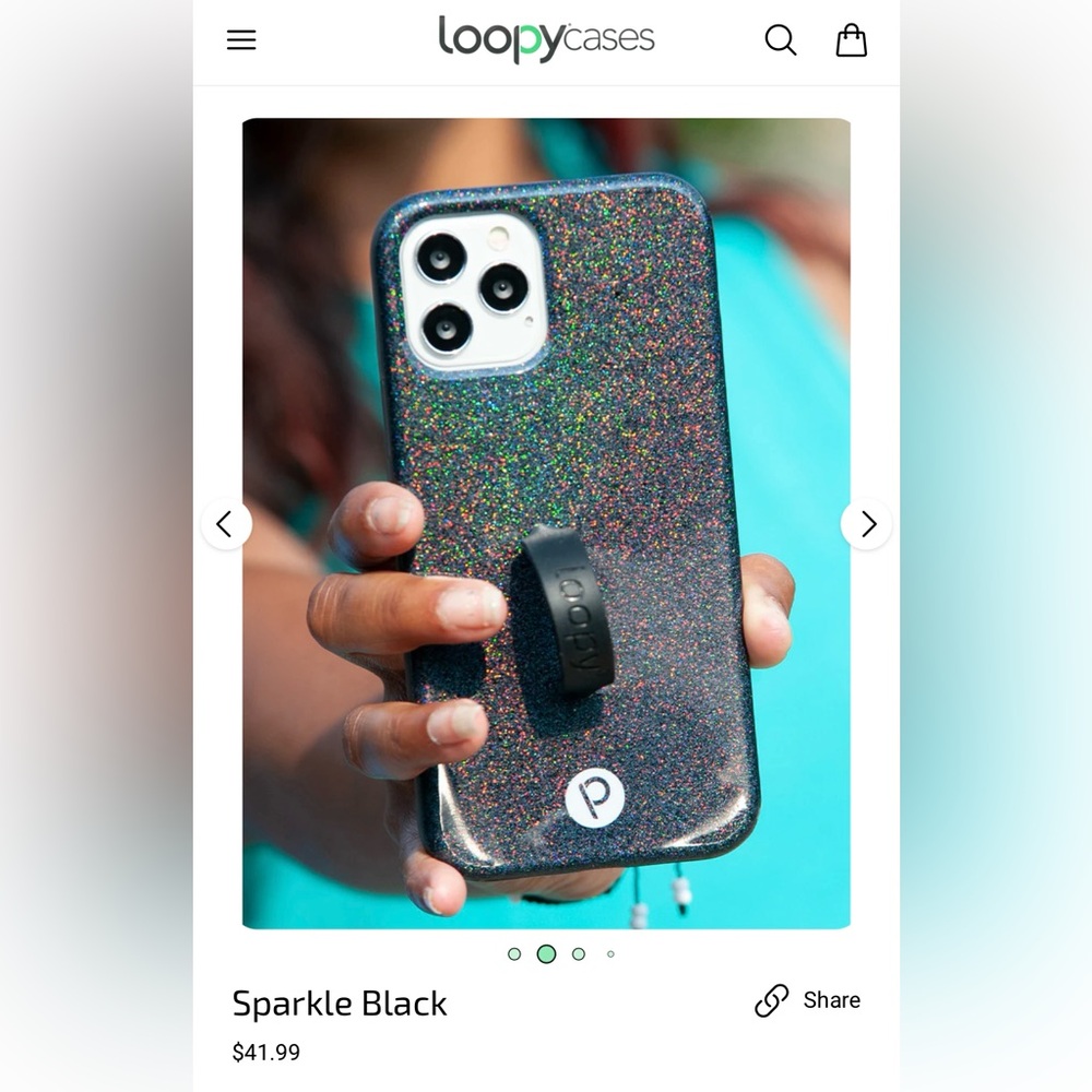 Loopy Cases iPhone 15 Pro Max Black Holographic Sparkle Phone Case